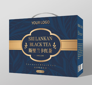 深蓝色创意几何风欧式高端茶叶包装设计